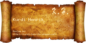 Kurdi Henrik névjegykártya